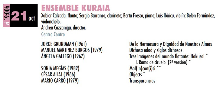 2016'X'21. Mal(in)con(i)ci por el ensemble Kuraia de Bilbao