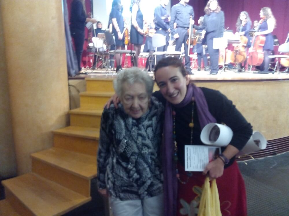 2015'III'14. 'Divertimento' por la orquesta Gaspar Cassadó - en el ensayo, junto a la compositora Mª Luisa Ozaíta