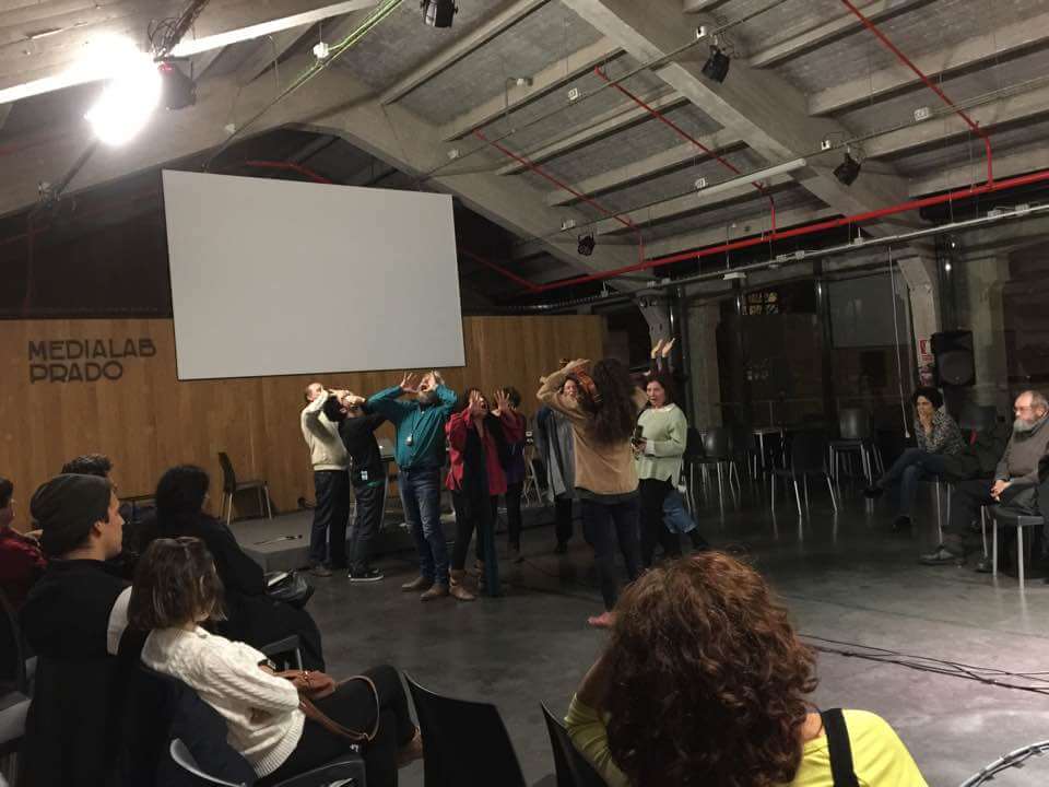 2016'XI'12. Medialab Prado. Performance colectiva con Llorenç Barber y Montserrat Palacios