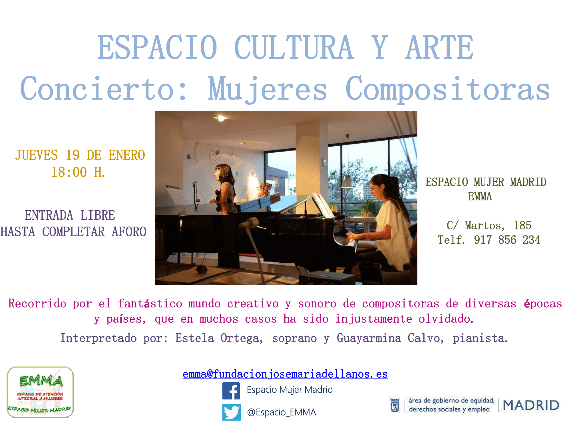 2017'I'19. Concierto de compositoras en Espacio Mujer Madrid